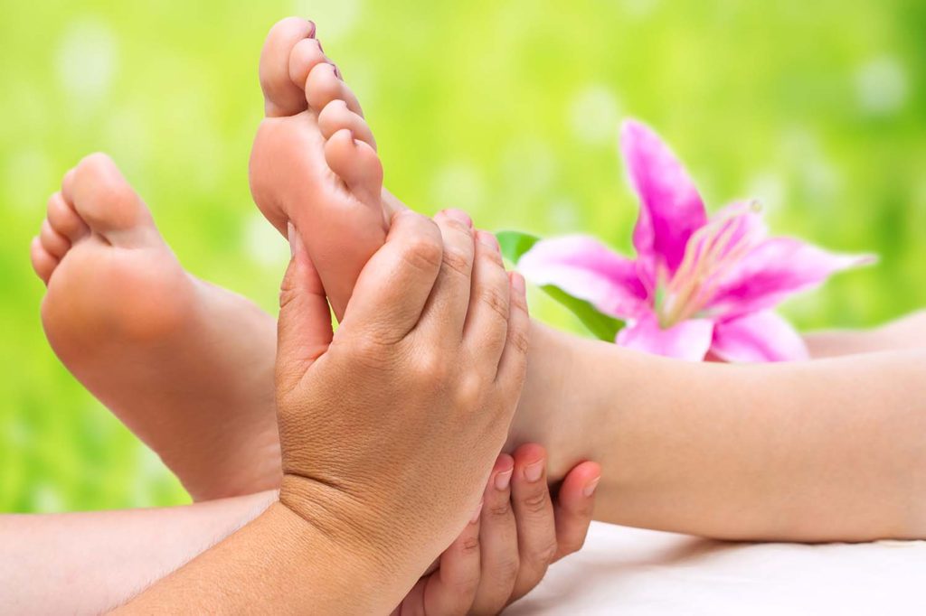 Foot reflexology session